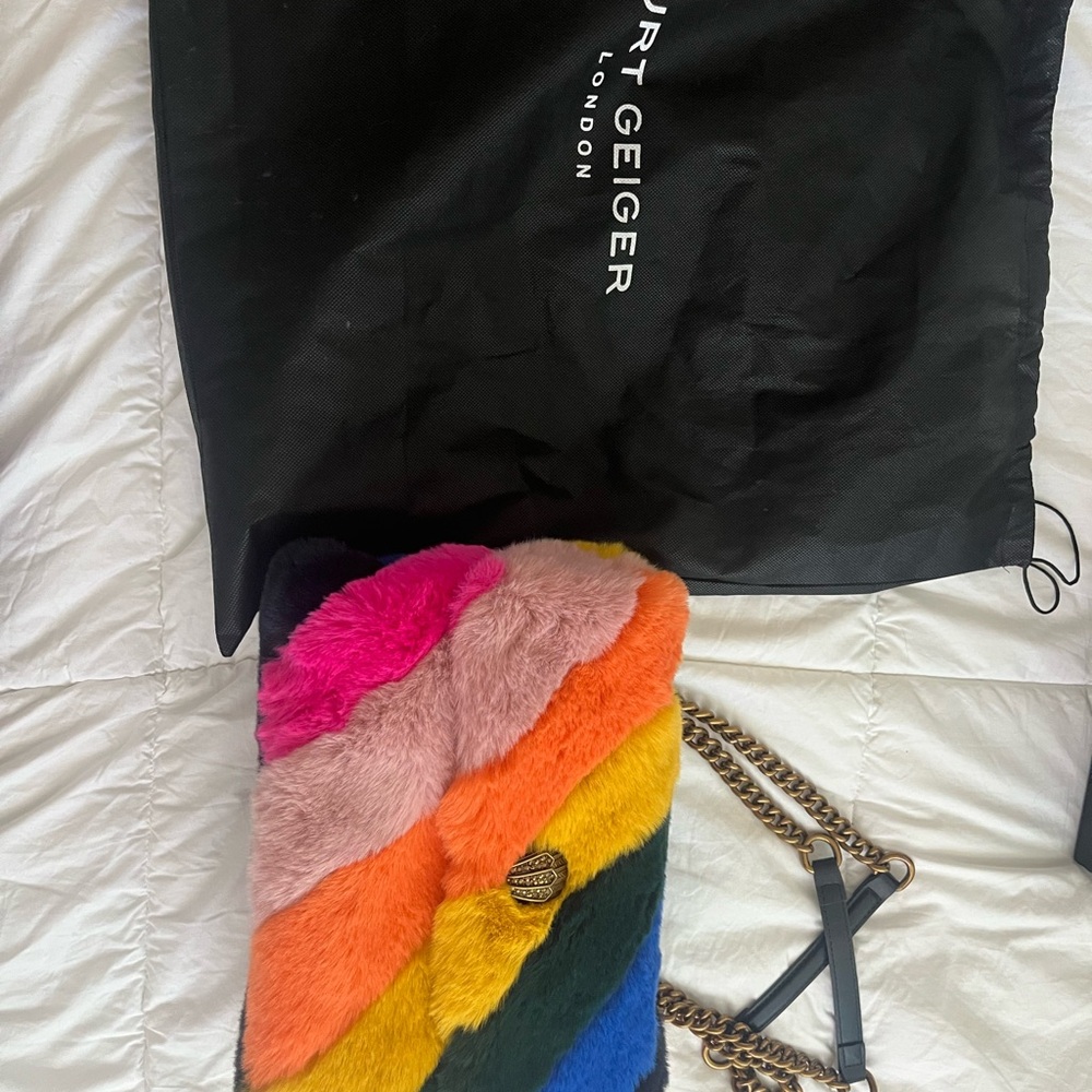 Kurt Geiger Multicolor Faux Fur Shoulder Bag